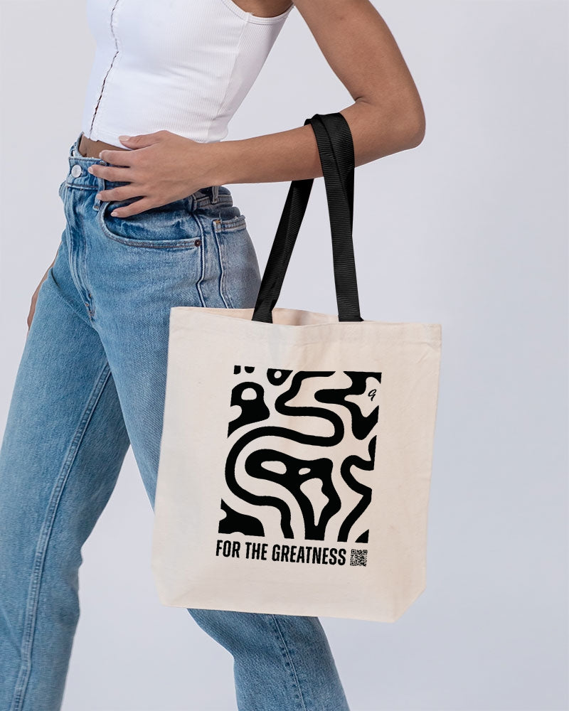 Tote Canvas Tote with Contrast-Color Handles | Q-Tees