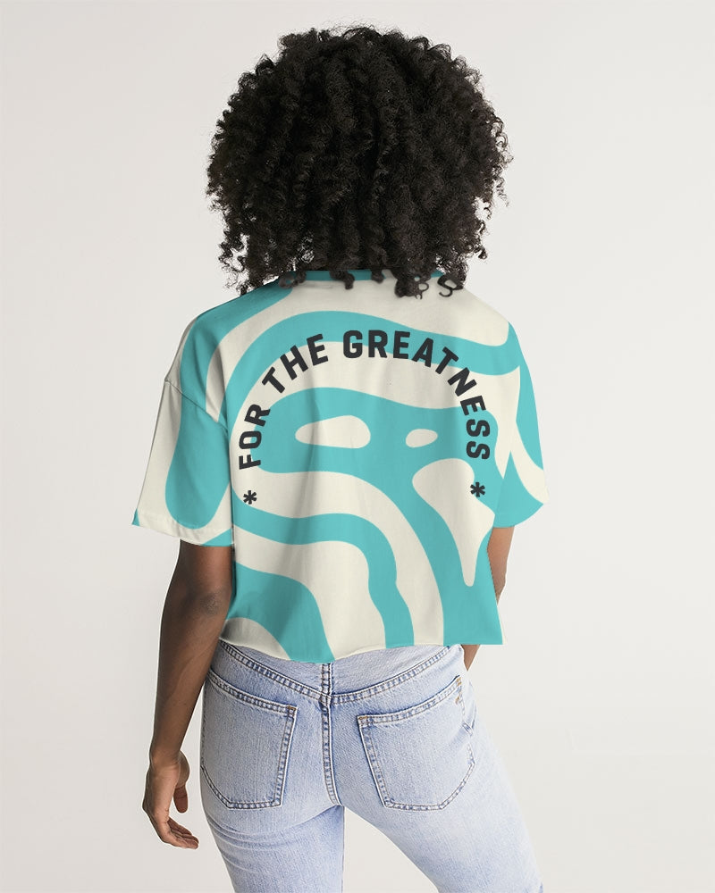 For The Greatness Women's All-Over Print Lounge Cropped Tee