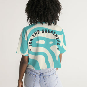 For The Greatness Women's All-Over Print Lounge Cropped Tee