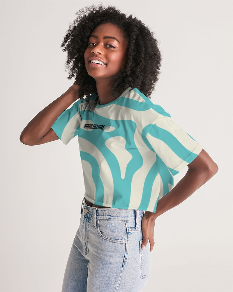 For The Greatness Women's All-Over Print Lounge Cropped Tee