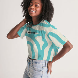 For The Greatness Women's All-Over Print Lounge Cropped Tee