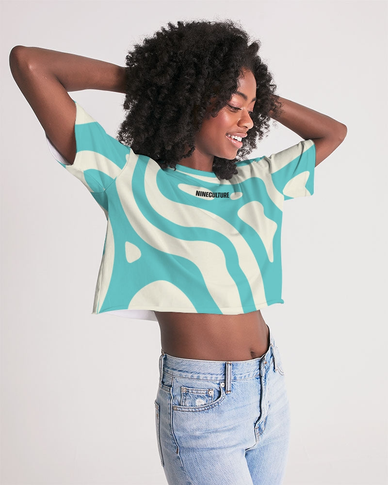 For The Greatness Women's All-Over Print Lounge Cropped Tee