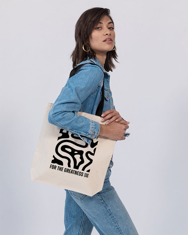 Tote Canvas Tote with Contrast-Color Handles | Q-Tees