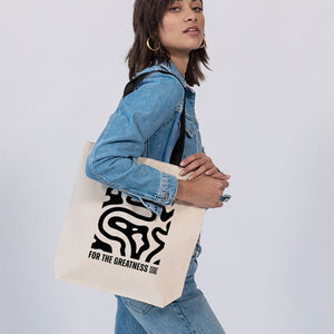 Tote Canvas Tote with Contrast-Color Handles | Q-Tees