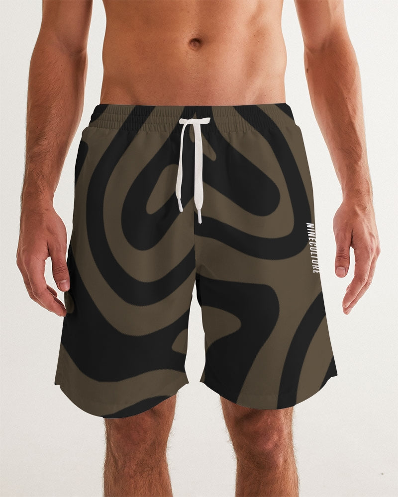 Earthtones Men's All-Over Print Swim Trunk