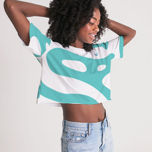 Caribbean Sky Women's All-Over Print Lounge Cropped Tee