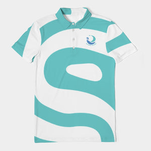 Caribbean Sky Men's All-Over Print Slim Fit Short Sleeve Polo