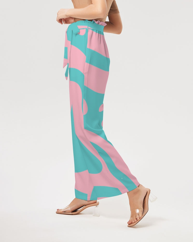 Explore the World Women's All-Over Print High-Rise Wide Leg Pants