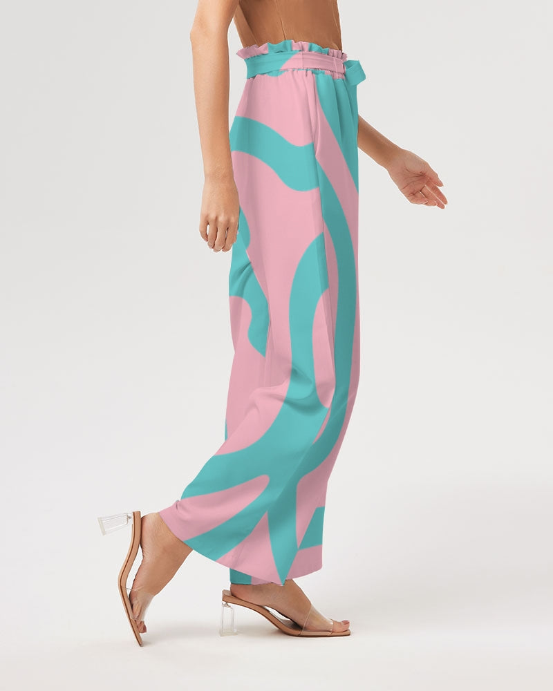 Explore the World Women's All-Over Print High-Rise Wide Leg Pants