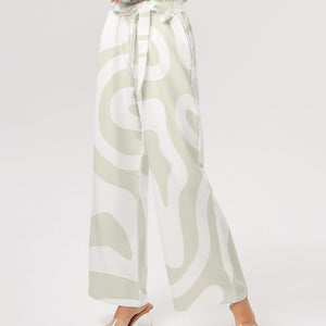 Global Greatness Women's All-Over Print High-Rise Wide Leg Pants