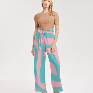 Explore the World Women's All-Over Print High-Rise Wide Leg Pants