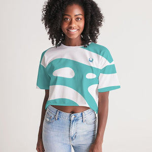 Caribbean Sky Women's All-Over Print Lounge Cropped Tee